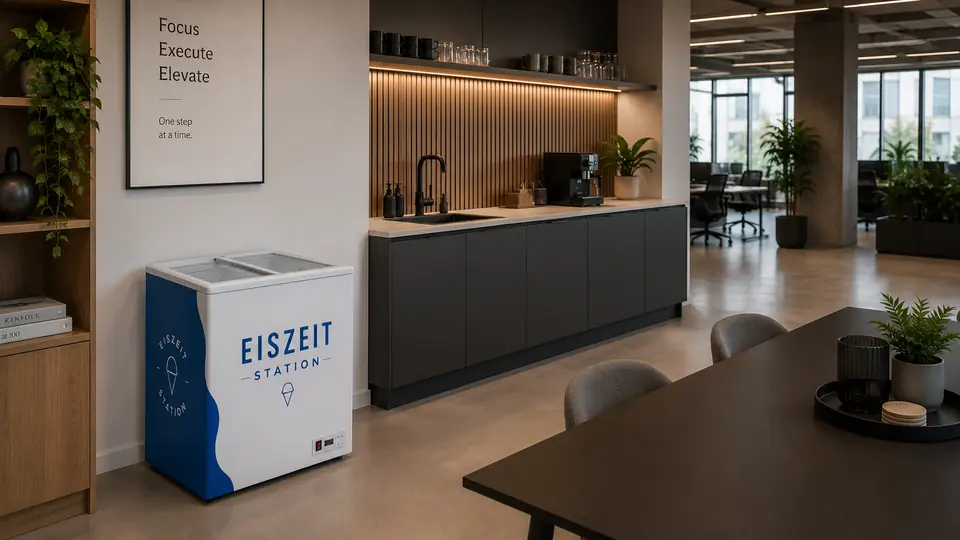 Eiszeit Station Tiefkühltruhe im modernen Büro